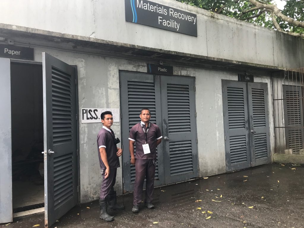 Manpower personnel segregating at materials recovery facility in Bacolod